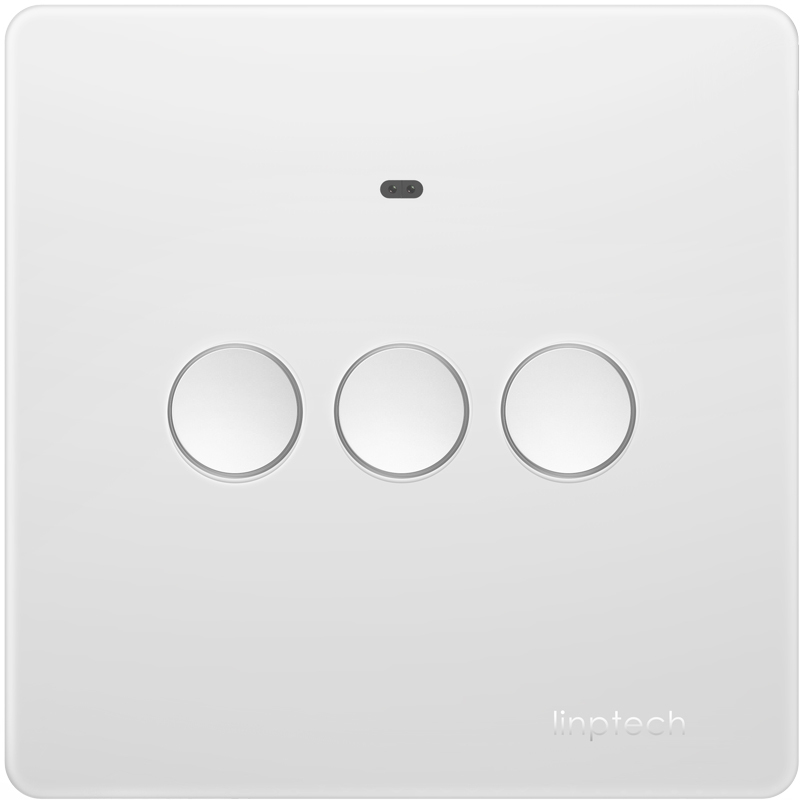 领普科技(linptech)Q1W3智能墙壁三开开关 家用220V感应按钮开关插座面板(搭配N1网关可WiFi远程控制开