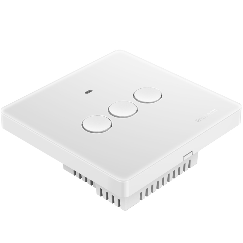 领普科技(linptech)Q1W3智能墙壁三开开关 家用220V感应按钮开关插座面板(搭配N1网关可WiFi远程控制开
