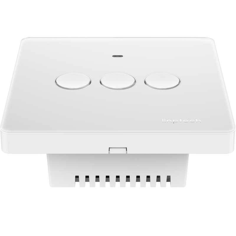 领普科技(linptech)Q1W3智能墙壁三开开关 家用220V感应按钮开关插座面板(搭配N1网关可WiFi远程控制开