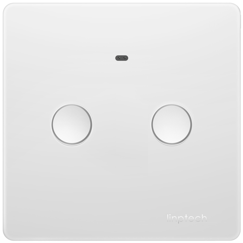 领普科技(linptech)Q1W2智能墙壁双开开关 家用人体感应按钮开关插座面板(搭配N1网关可WiFi远程控制开关灯