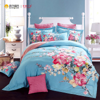 吉祥三宝(Geely Sanbo)家纺 纯棉四件套全棉磨毛床上用品床单被套 明月花香 1.8m床 磨毛四件套 绗缝