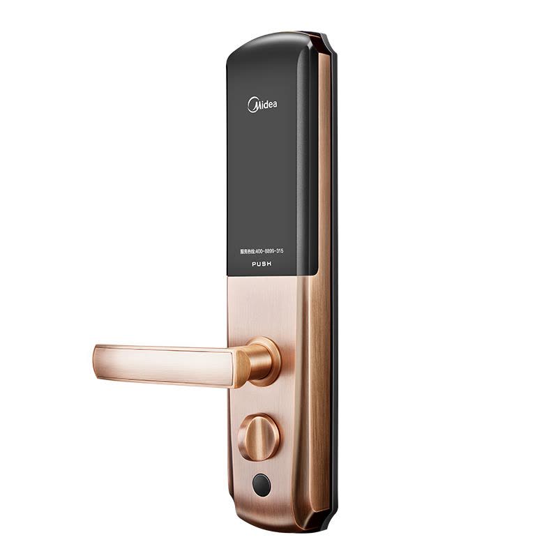 美的(Midea)指纹锁MOLK-LA012-B家用电子锁 手机智能互联 APP指纹密码钥匙开门(右开门)图片