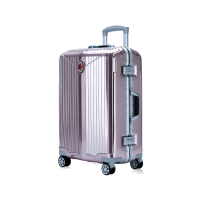 ACMILANAC米兰 V领标志竖条铝框行李箱 010 法拉利红24寸