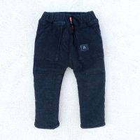 安笛贝乐童装男女童黑色三层加棉加厚幼童可开裆纯棉裤深蓝色加绒高腰保暖裤70-100cm