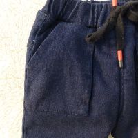 安笛贝乐童装男女童黑色三层加棉加厚幼童可开裆纯棉裤深蓝色加绒高腰保暖裤70-100cm