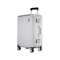 ACMILANAC米兰 铝质包角亮面铝框行李箱 020 24寸银色