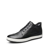 潮流百搭手抓纹牛皮绒里男休闲鞋