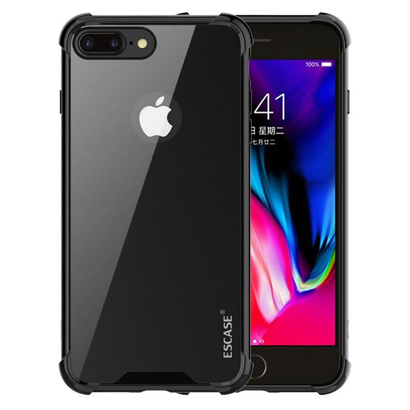 ESCASE 苹果iPhone8Plus/7Plus手机壳/手机套 真玻璃双料气囊防摔防刮伤保护壳 送钢化膜图片