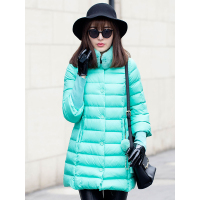 冬装濑兔毛领加厚保暖中长羽绒服