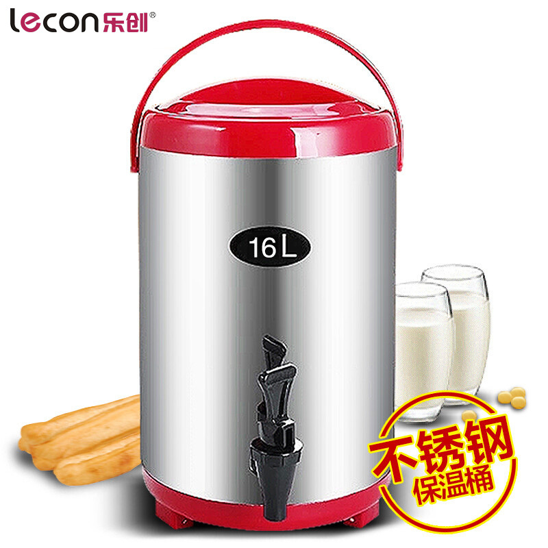乐创(lecon)保温桶 商用16升奶茶店豆浆桶 16L