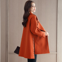 毛呢外套纯色2017年冬季长袖中长款优雅气质时尚潮流_FPS32