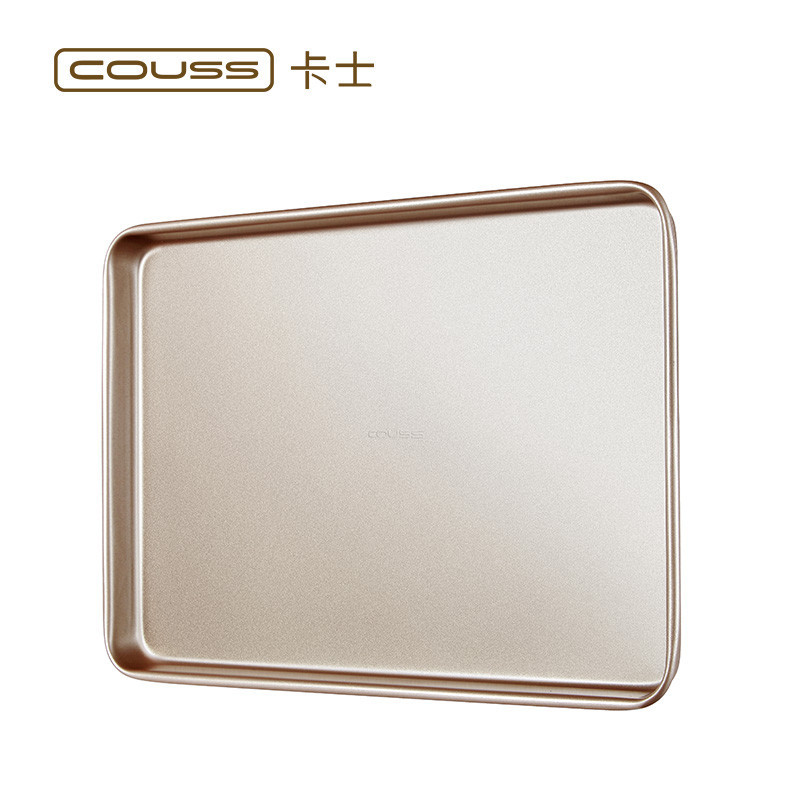 卡士(COUSS) 烘培硅胶 CM-720 15英寸方形金色烤盘模具 碳钢材质 不沾涂层 卡士烤箱配件