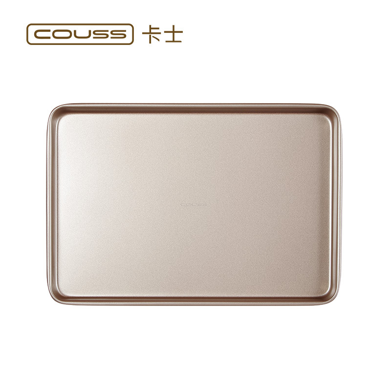 卡士(COUSS) 烘培硅胶 CM-720 15英寸方形金色烤盘模具 碳钢材质 不沾涂层 卡士烤箱配件