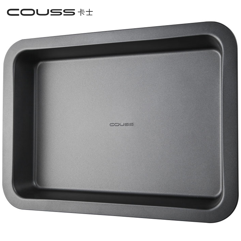 卡士(COUSS) 烘培工具 CM-711 家用烧烤不锈钢加厚不粘盘长方形浅烤肉盘冷轧板材质
