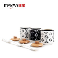 谜家 釉下彩绘调味罐欧式调料罐陶瓷家用调味盒套装盐罐调料瓶厨房用品套装