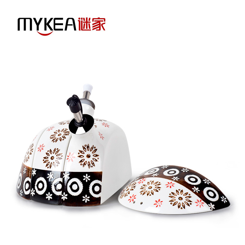 谜家 釉下彩绘陶瓷调味罐套装陶瓷油壶家用调味盒调料瓶厨房用品调料罐套装