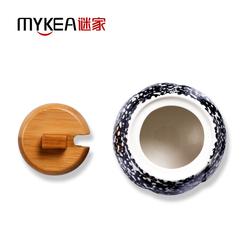 谜家厨房用品釉下彩绘陶瓷盐罐调味罐家用佐料瓶组合装调味瓶调味盒套装