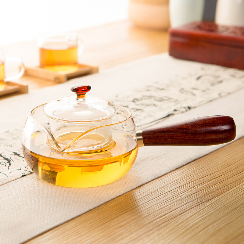 谜家 260ml玻璃茶壶泡茶壶红茶黑茶煮茶器耐高温茶水壶带过滤内胆茶具泡茶器办公室泡茶具飘逸杯