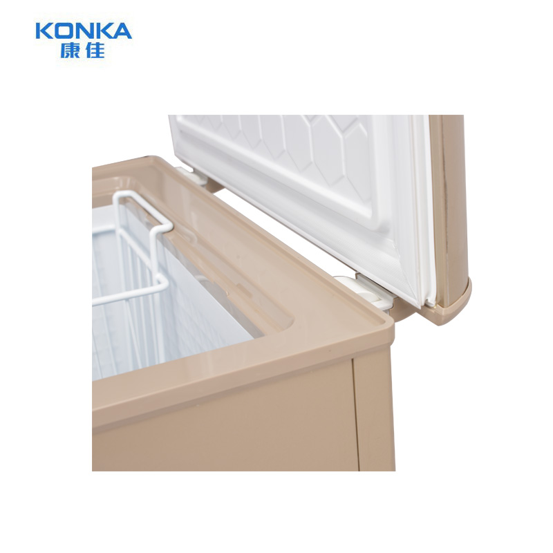 康佳(KONKA)105升 单门小冷柜 家用冰柜 冷藏冷冻保鲜柜 时尚金色 节能省电 顶开式 BD/BC-105DTZ高清大图