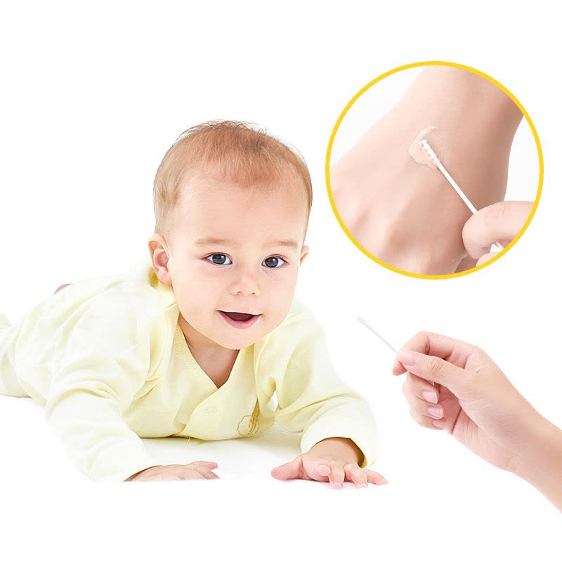 纽因贝 婴儿棉签 耳鼻专用细螺旋头 宝宝清洁棉棒180支图片