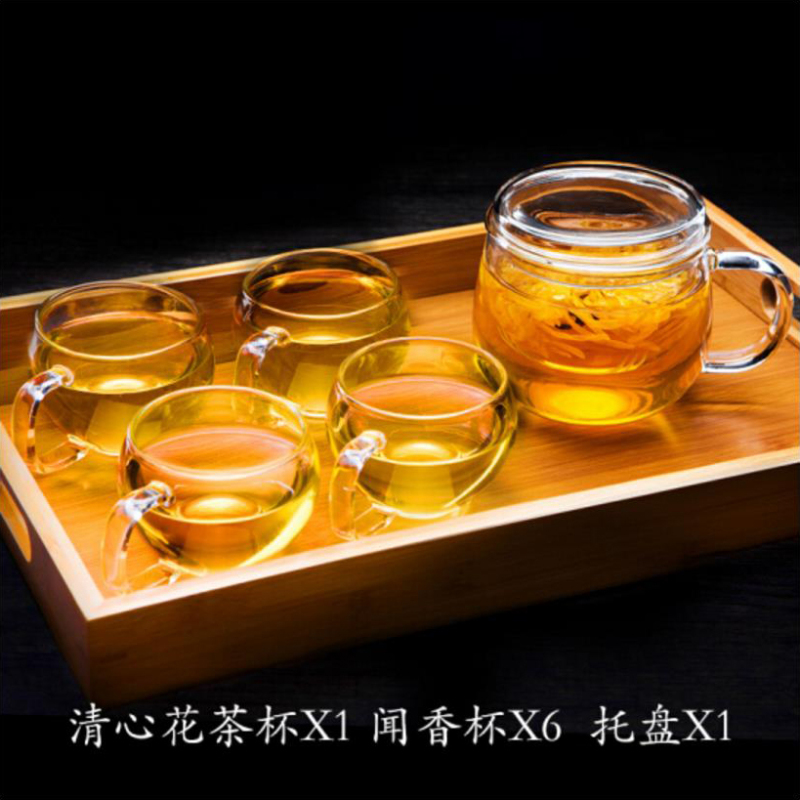 谜家 玻璃茶杯泡茶杯花茶杯红茶黑茶飘逸杯耐高温茶水杯带过滤内胆茶具 300ml茶杯单只