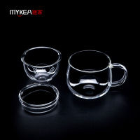谜家 玻璃茶杯泡茶杯花茶杯红茶黑茶飘逸杯耐高温茶水杯带过滤内胆茶具 300ml茶杯单只