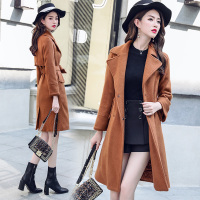 希娅2017年冬季毛呢外套西装领纯色长袖宽松休闲时尚气质百搭GZQN1853