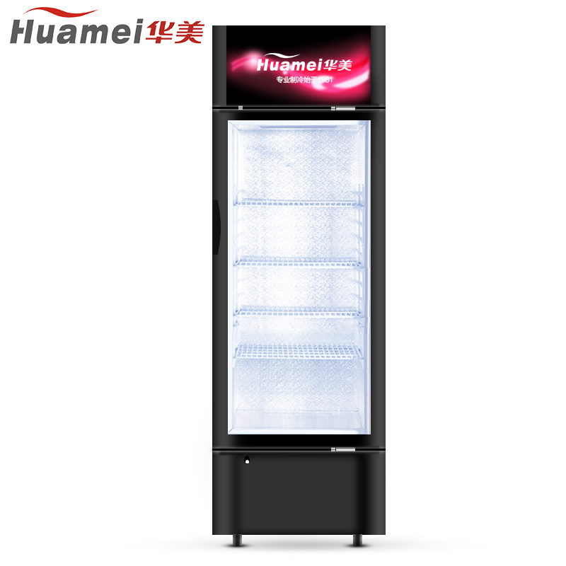 华美（Huamei）LC-318X 318升展示柜保鲜冷藏柜铜管 立式商用小型冰柜单门饮料柜 单门啤酒冷藏柜冰吧 侧开门