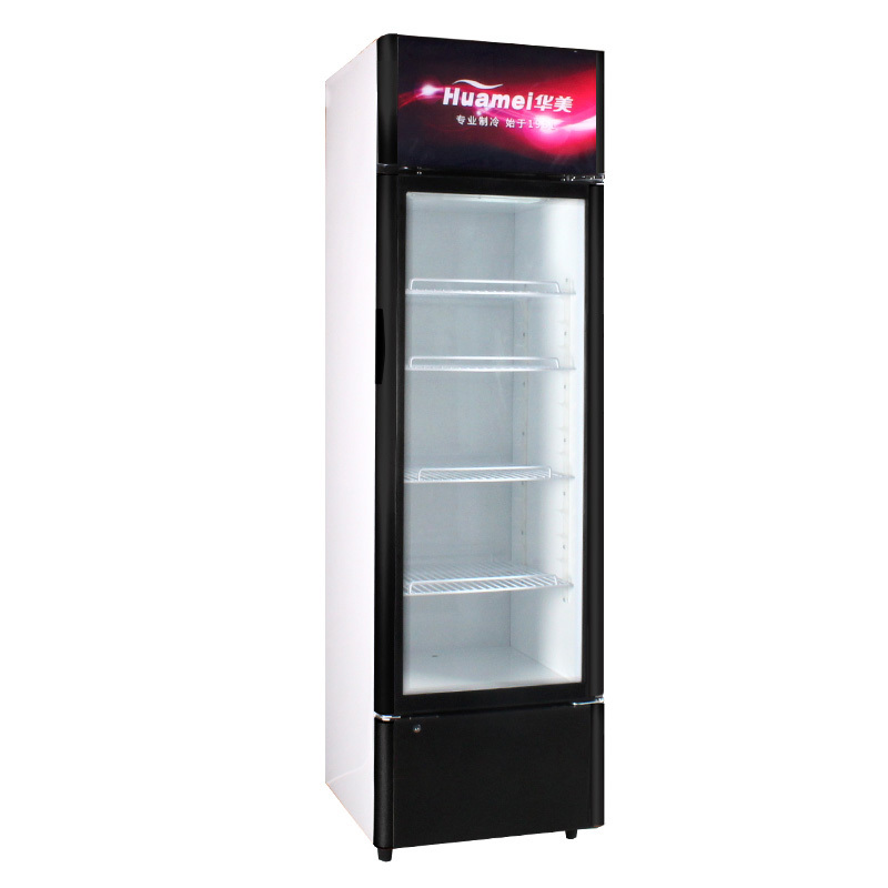 华美（Huamei）LC-318X 318升展示柜保鲜冷藏柜铜管 立式商用小型冰柜单门饮料柜 单门啤酒冷藏柜冰吧 侧开门