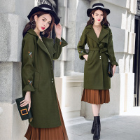 希娅2017年冬季毛呢外套长袖纯色西装领宽松休闲时尚气质GZQN1851