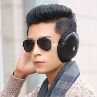 耳罩男冬季简约时尚休闲皮质耳罩耳包户外防寒防冻保暖毛绒皮质超厚护耳包