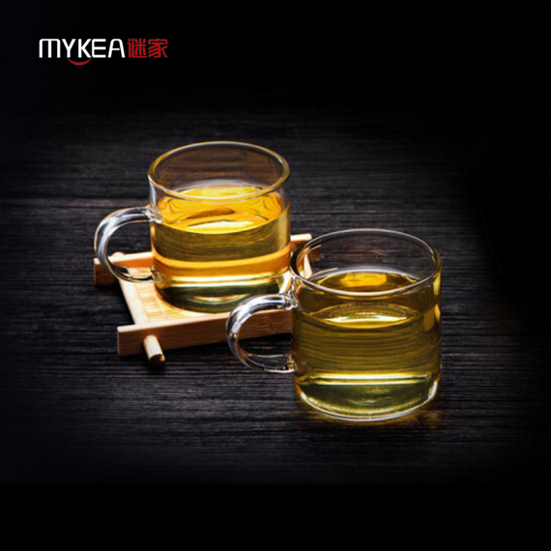谜家 玻璃茶杯喝茶杯办公杯红茶绿茶杯茶具配件喝水杯泡茶杯功夫茶杯小玻璃杯 香茗杯6只
