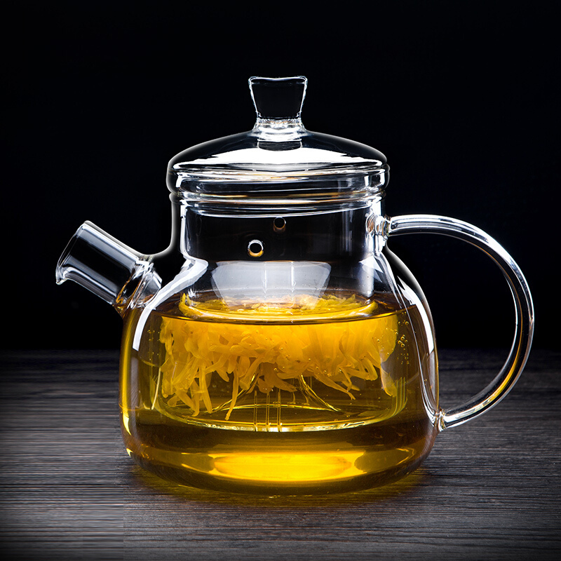 谜家 850ml玻璃茶壶泡茶壶花茶壶红茶黑茶煮茶器耐高温茶水壶带过滤内胆茶具泡茶器飘逸杯
