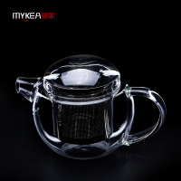 谜家 350ml玻璃茶壶泡茶壶花茶壶红茶黑茶煮茶器耐高温带过滤内胆茶具泡茶器飘逸杯 小圆壶单只