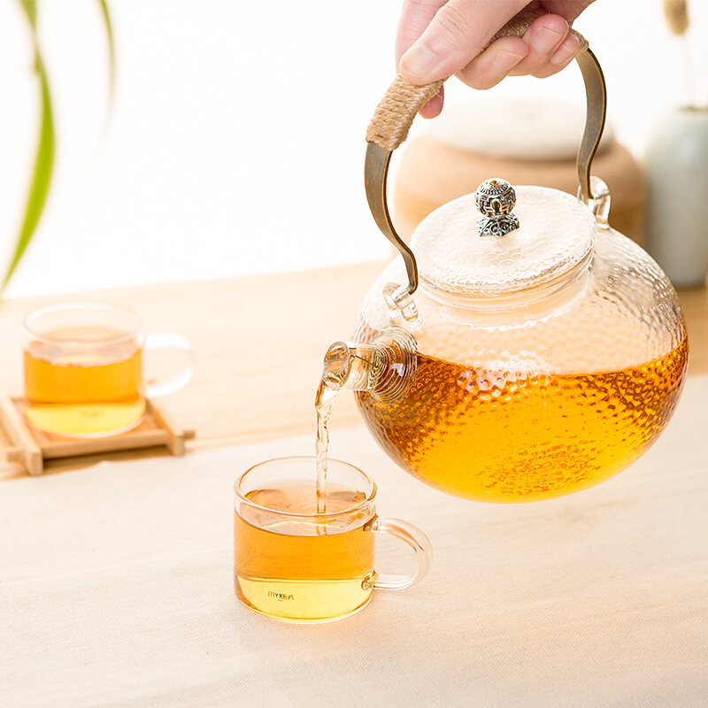谜家 600ml玻璃茶壶泡茶壶花茶壶红茶黑茶煮茶器耐高温茶水壶泡茶器茶具飘逸杯套装 贵人沸水壶单只