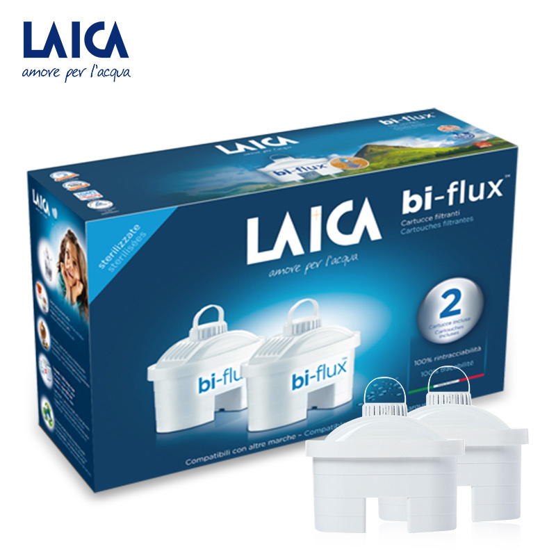 莱卡(LAICA)双导流滤芯bi-flux(F2M)意大利进口家用便携式滤水壶台式净饮机滤芯2枚装通用自来水滤芯