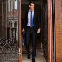 才子男装（TRIES）西服套装 男士2017年新款纯色简约绅士风范商务西服套装 两色可选2071E0171