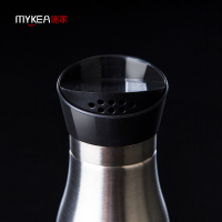 谜家 不锈钢调味罐玻璃调料罐调味调料瓶调料盒厨房用品125ml 三色可选 黑色单只