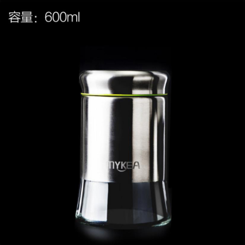 谜家 不锈钢密封罐玻璃储物罐调味罐调料盒厨房用品三件套 中号 600ml
