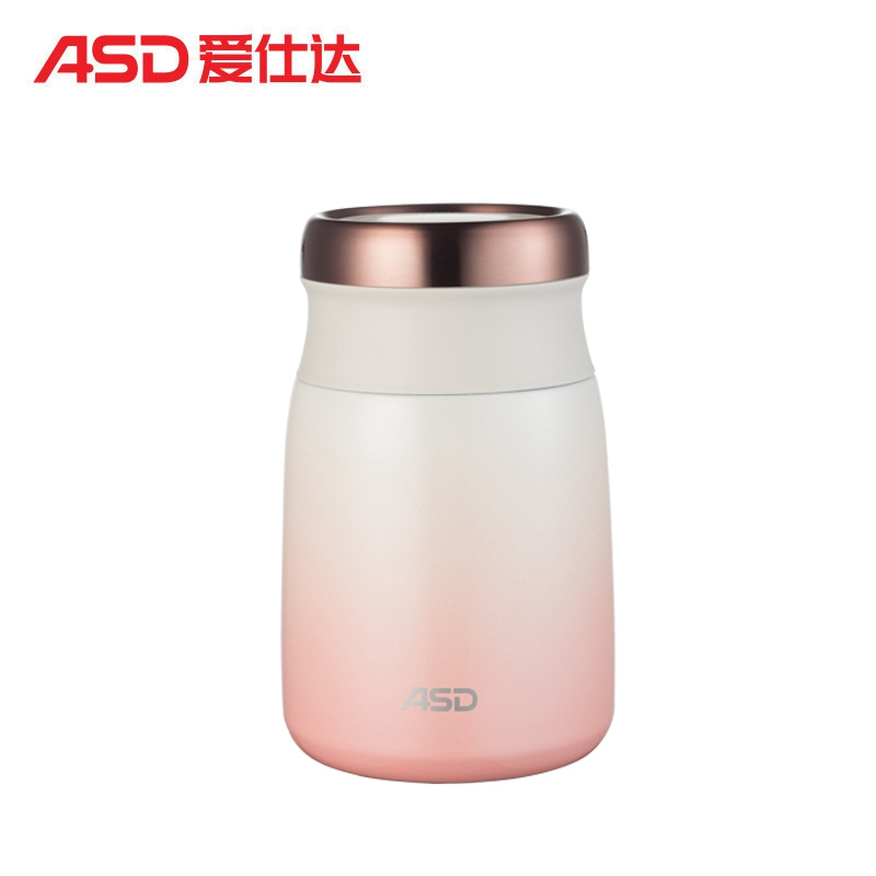 爱仕达(ASD) 304不锈钢焖烧杯RWS80S2Q-P 800ML容量时光系列不锈钢真空保温闷烧杯水具水杯(浪漫樱花)