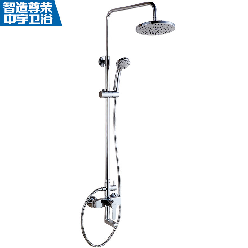 [苏宁自营]中宇(JOYOU)卫浴淋浴柱花洒套装精铜升降冷热水龙头混水阀可升降精铜淋浴柱三出水挂墙式WJY00118