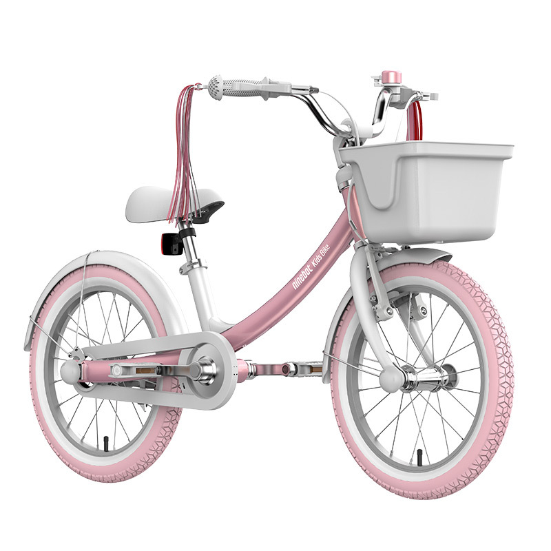 ninebot儿童自行车 16寸女款儿童单车 纳恩博童车配车篮 红色