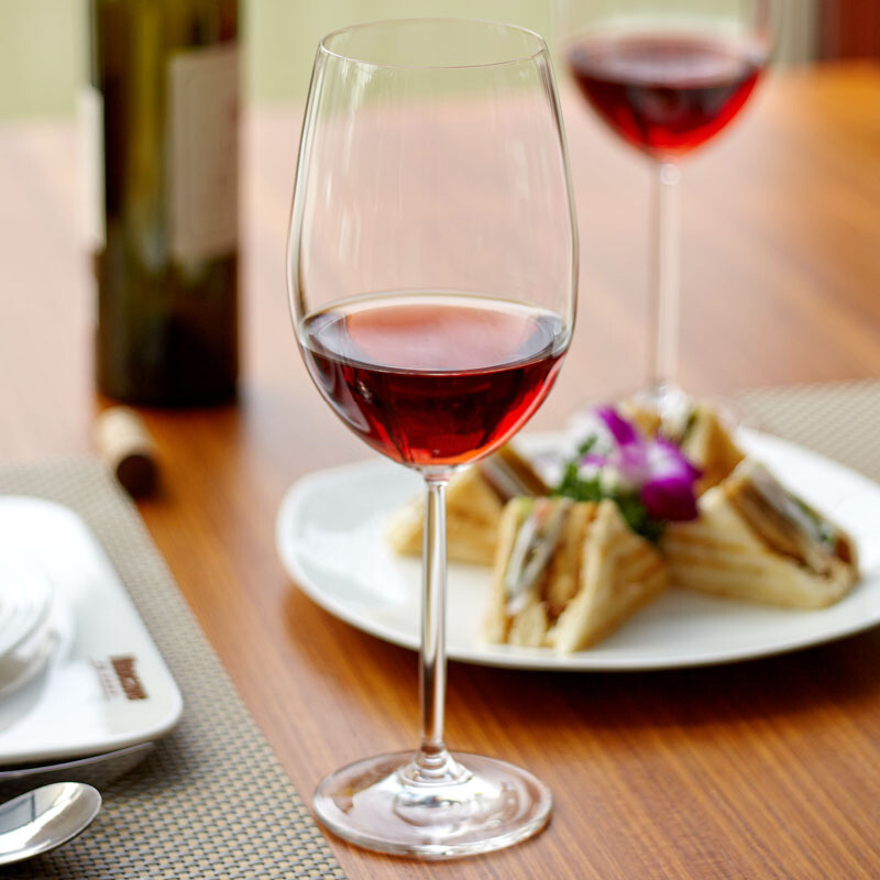 维诺卡夫 Vinocave水晶红酒杯 葡萄高脚杯 酒架倒挂架酒具 情侣杯 香槟杯葡萄酒杯 407毫升2支/送葡萄架