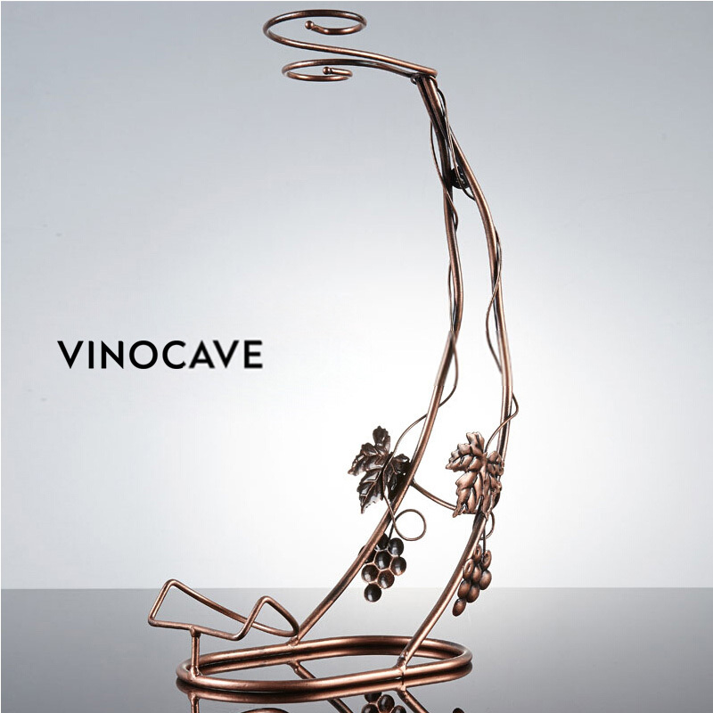 维诺卡夫 Vinocave水晶红酒杯 葡萄高脚杯 酒架倒挂架酒具 情侣杯 香槟杯葡萄酒杯 520毫升2支/送葡萄架