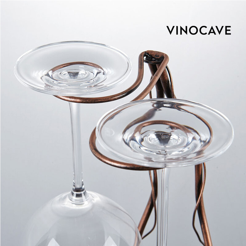 维诺卡夫 Vinocave水晶红酒杯 葡萄高脚杯 酒架倒挂架酒具 情侣杯 香槟杯葡萄酒杯 520毫升2支/送葡萄架