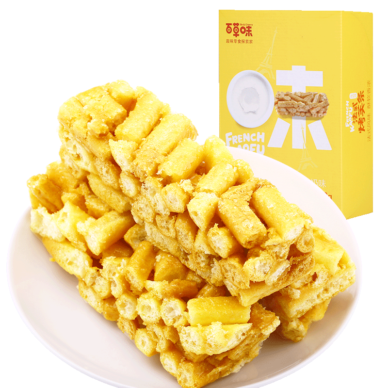 百草味(BE&CHEERY)法式烤芙条(牛奶味)220g/盒 烤芙条 牛奶味 百草味出品