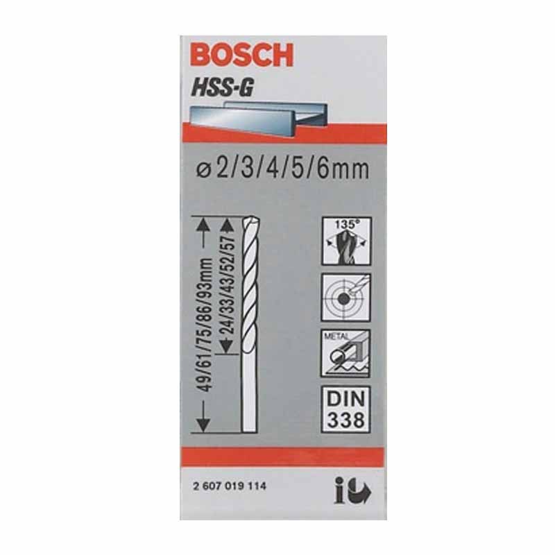 BOSCH 麻花钻头套装(磨制) G2/3/4/5/6MM/5件套/[1套]