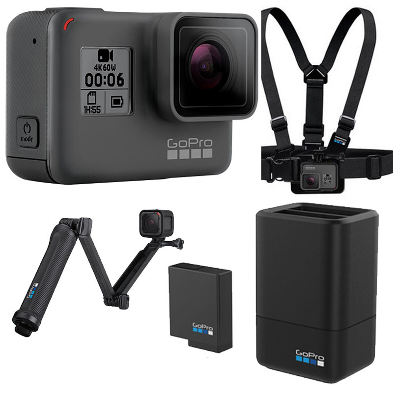 GoPro HERO 6 Black 运动摄像机 (滑雪通用版配件套包) 4K视频拍摄 户外运动 滑雪运动摄像机高清大图