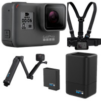GoPro HERO 6 Black 运动摄像机 (滑雪通用版配件套包) 4K视频拍摄 户外运动 滑雪运动摄像机