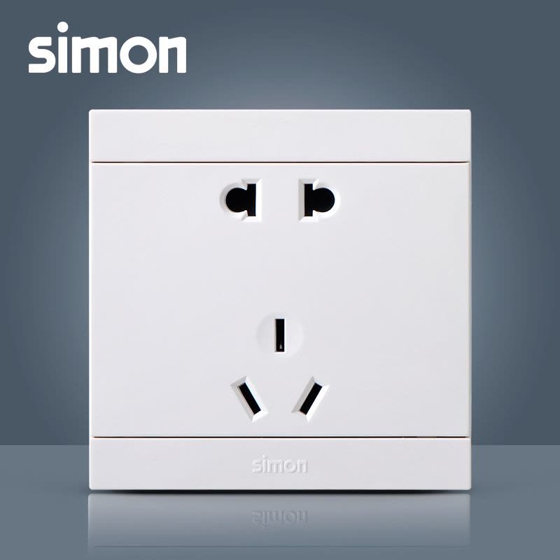 西蒙(simon)开关插座i3系列86型五孔电源插座墙壁面板二三插座开关311084图片